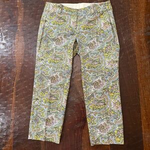 Ann Taylor Carnegie Crop Capris in Multicolor Paisley Pattern
